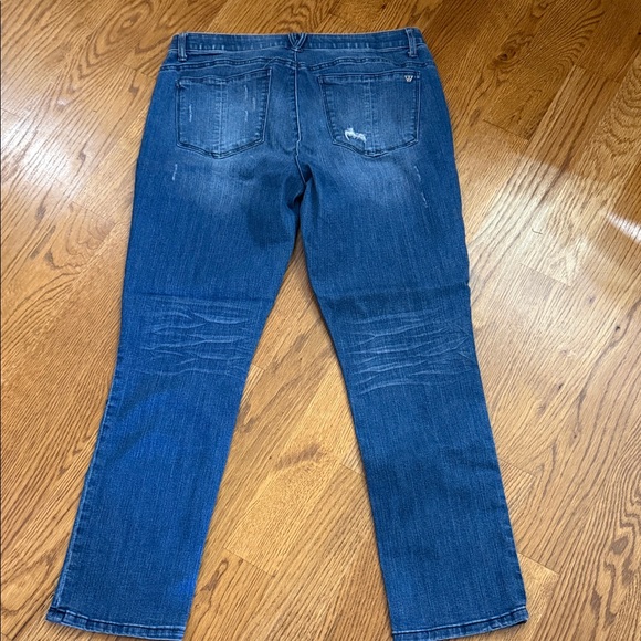 Wit & Wisdom Distressed Stretch Straight Leg Jeans Medium Wash Size 12 - Picture 4 of 7